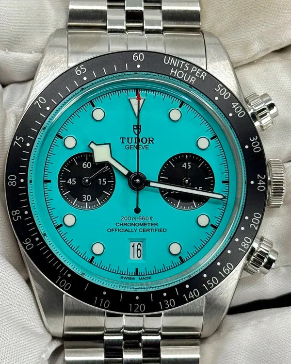 2025 Tudor Black Bay Chrono S.E. 41MM "Flamingo Blue" Turquoise Dial Steel Bracelet (79360N)