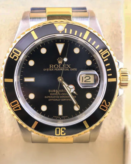 2000 (P Serial) Rolex Submariner Date 40MM Black Dial Two-Tone Oyster Bracelet (16613)