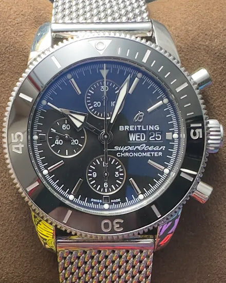 2019 Breitling Superocean Heritage 44MM Black Dial Steel Bracelet (A13313121B1A1)
