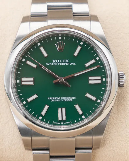 2022 Rolex Oyster Perpetual 41MM Green Dial Oyster Bracelet (124300)