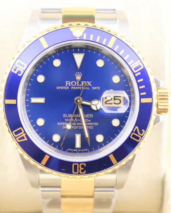 Rolex Submariner Date "Bluesy" 40MM Blue Dial Two-Tone Oyster Bracelet (16613)