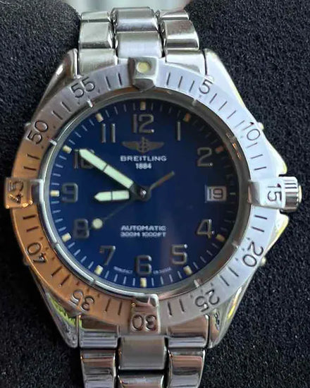 No Reserve - Breitling Colt 38MM Blue Dial Steel Bracelet (A17035)