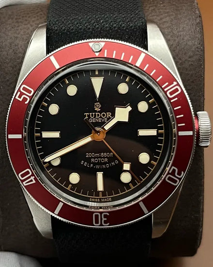 2016 Tudor Black Bay Heritage "Smiley" 41MM Black Dial Leather Strap (79220R)
