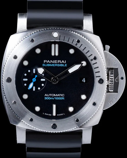 2024 Panerai Submersible 42MM Black Dial Rubber Strap (PAM00973)