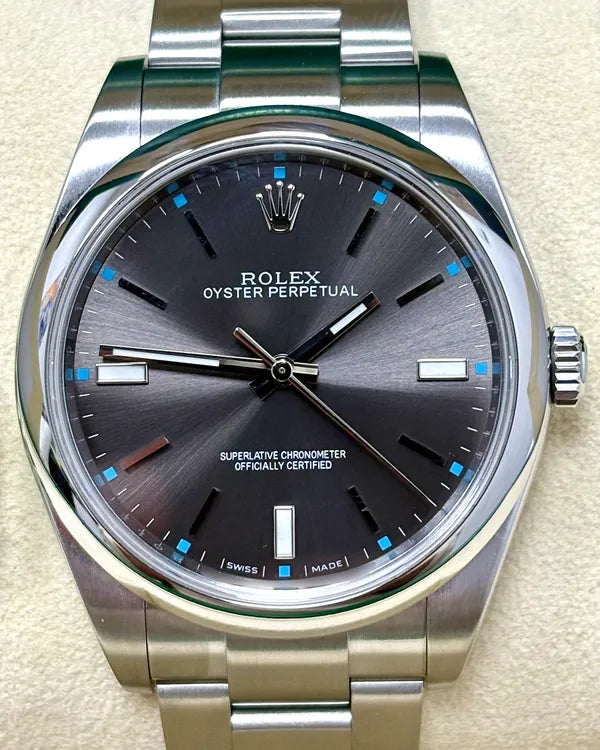 Rolex Oyster Perpetual 39MM Rhodium Dial Oyster Bracelet (114300)