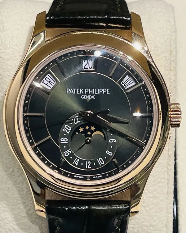 2022 Patek Philippe Annual Calendar 40MM Green Dial Leather Strap (5205R-011)