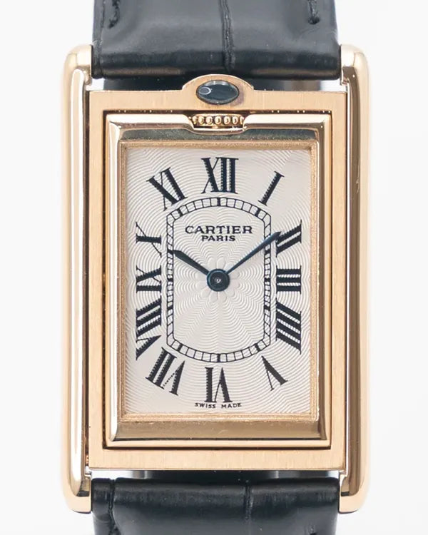 Cartier Tank Basculante CPCP 39MM Silver Dial Leather Strap (2499C)