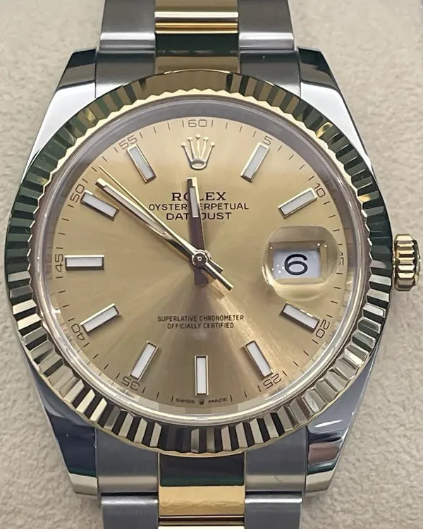 2024 Rolex Datejust 41MM Champagne Dial Two-Tone Oyster Bracelet (126333)