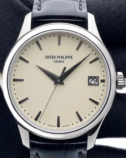 Patek Philippe Calatrava 39MM Ivory Dial Leather Strap (5227G-001)