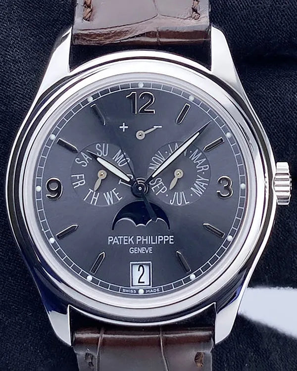 Patek Philippe Annual Calendar 39MM Grey Dial Leather Strap (5146G-010)