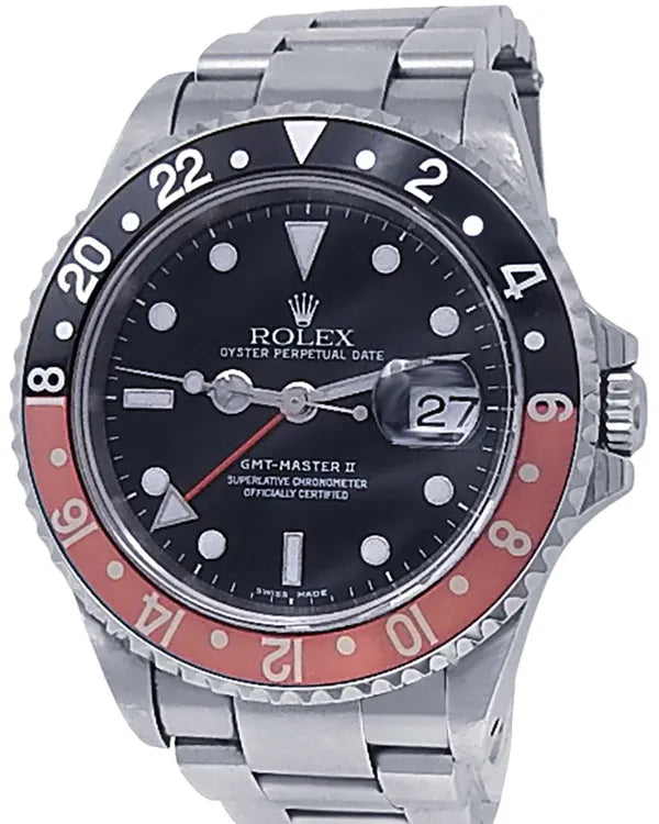 2002 Rolex GMT-Master II "Coke" 40MM Black Dial Oyster Bracelet (16710)