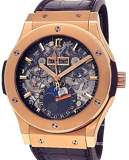 2018 Hublot Classic Fusion Aerofusion 45MM Skeleton Dial Leather Strap (517.OX.0180.LR)