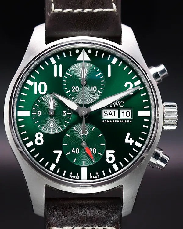 2021 IWC Schaffhausen Pilot 41MM Green Dial Leather Strap (IW388103)