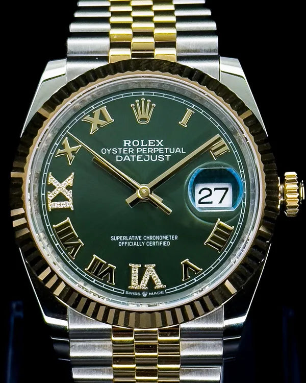 2025 Rolex Datejust 36MM Green Dial Two-Tone Jubilee Bracelet (126233)