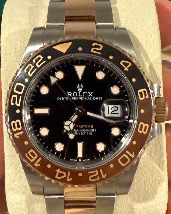 2022 Rolex GMT-Master II "Rootbeer" 40MM Black Dial Two-Tone Oyster Bracelet (126711CHNR)
