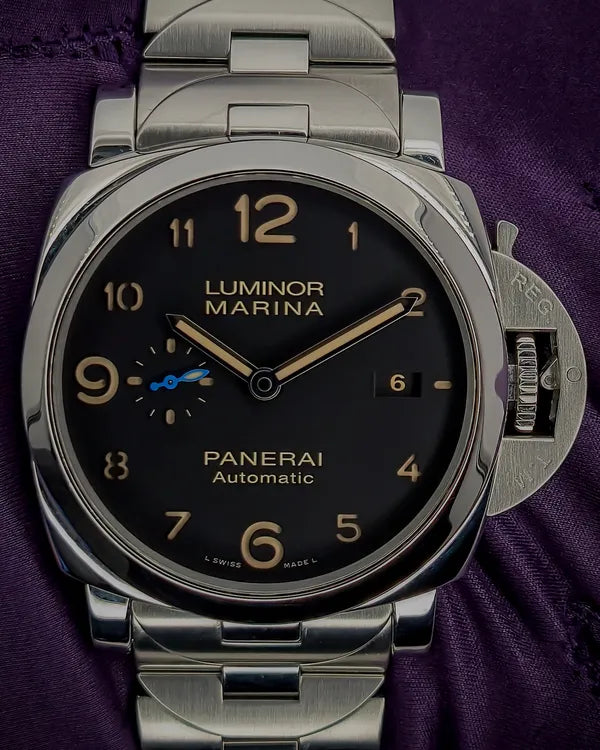 2019 Panerai Luminor Marina 44MM Black Dial Steel Bracelet (PAM01359)