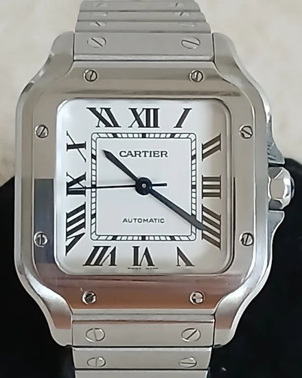 Cartier Santos De Cartier 35MM White Dial Steel Bracelet (WSSA0029)