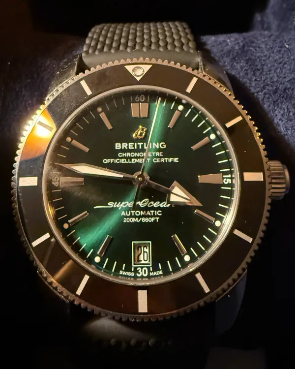 Breitling Superocean Heritage B20 42MM Green Dial Rubber Strap (AB2010)
