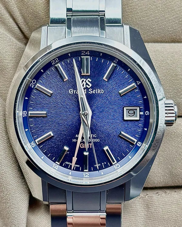 2022 Grand Seiko Heritage GMT Boutique Edition 40MM Blue Dial Steel Bracelet (SBGJ235)