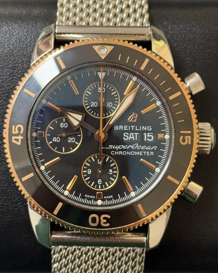 Breitling Superocean Heritage Chronograph S.E. 44MM Black Dial Steel Bracelet (U13313)