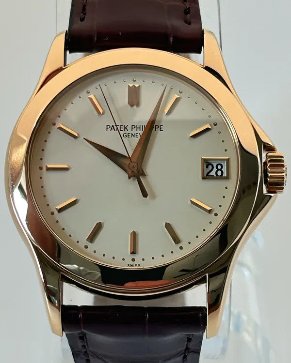 Patek Philippe Calatrava 37MM White Dial Leather Strap (5127R-001)