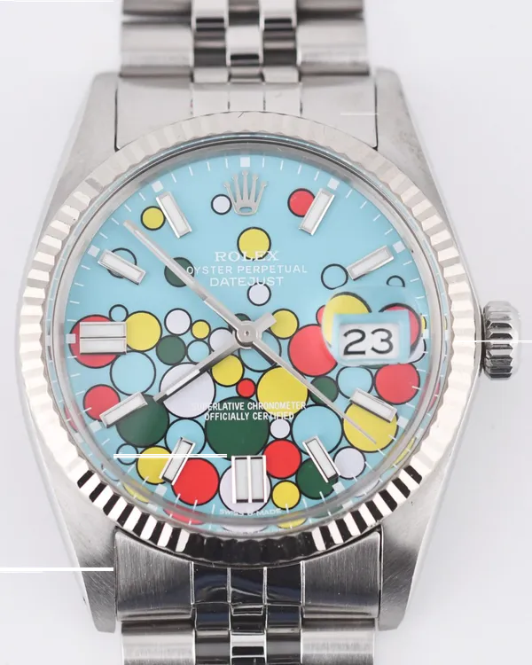 Rolex Datejust 36MM Aftermarket "Celebration" Turquoise Dial Jubilee Bracelet (16014)