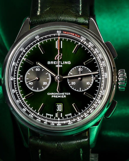 Breitling Premier B01 Chronograph Bentley "British Racing Green" S.E. 42MM Green Dial Leather Strap (AB0118A11L1X1)