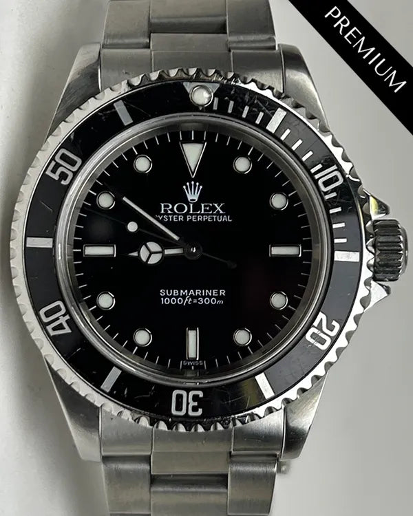 1999 (A Serial) Rolex Submariner No Date 40MM "Swiss Only" Black Dial Oyster Bracelet (14060)