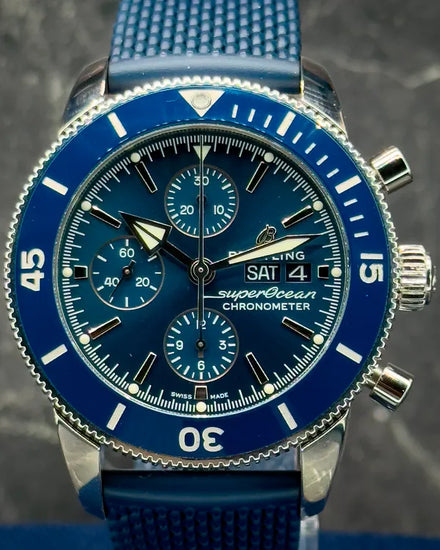2021 Breitling Superocean Heritage II 44MM Blue Dial Rubber Strap (A13313)