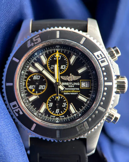 Breitling Superocean Chronograph II 44MM Black Dial Rubber Strap (A1334102/BA82)