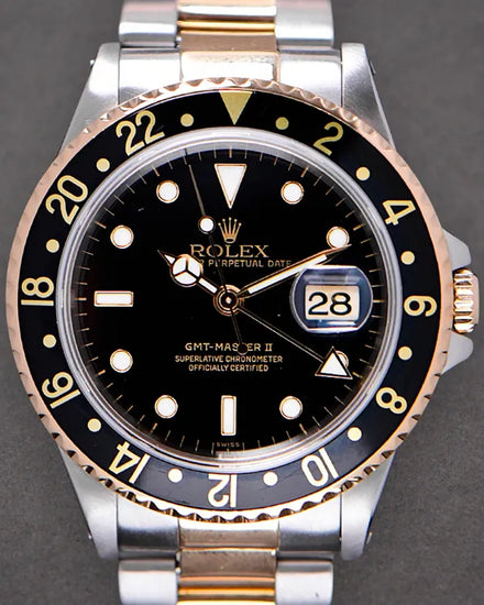 Rolex GMT-Master II 40MM Black Dial Two-Tone Oyster Bracelet (16713)