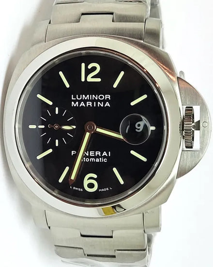 Panerai Luminor Marina 44MM Black Dial Steel Bracelet (PAM00299)
