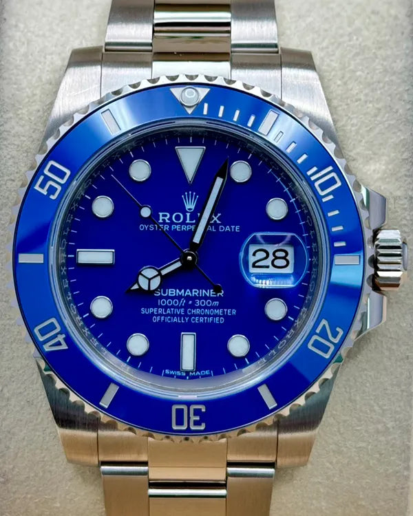 2018 Rolex Submariner Date "Smurf" 40MM Blue Dial White Gold Oyster Bracelet (116619LB)