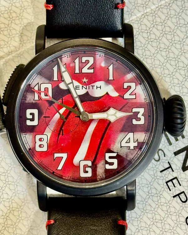 Zenith Pilot Type 20 GMT "Rolling Stones" L.E. 48MM Red Dial Leather Strap (96.2439.693/77.C809)
