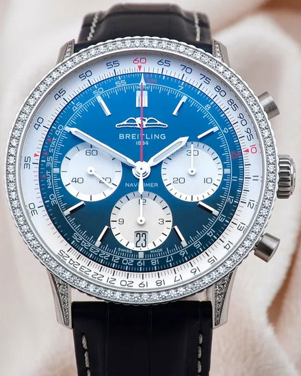 2023 Breitling Navitimer B01 Chronograph 41MM Blue Dial Leather Strap (AB0139241C1P1)