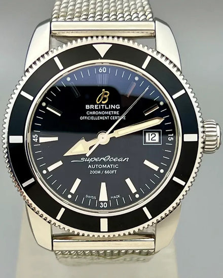 No Reserve - Breitling Superocean Heritage 42MM Black Dial Steel Bracelet (A17321)