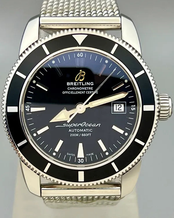 No Reserve - Breitling Superocean Heritage 42MM Black Dial Steel Bracelet (A17321)