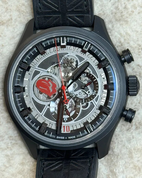2023 Zenith El Primero "Tribute to the Rolling Stones" L. E. 45MM Skeleton Dial Leather Strap (49.2521.400/98.C755)