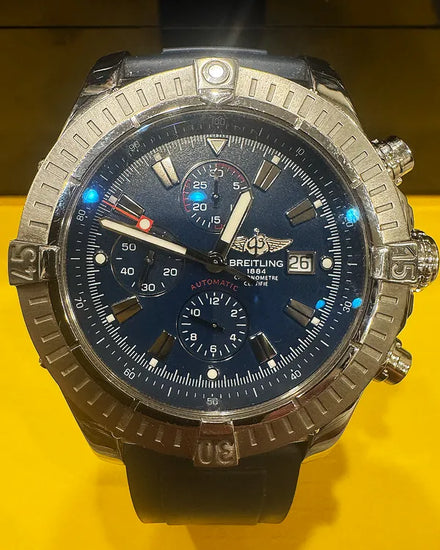 2012 Breitling Super Avenger 48MM Blue Dial Rubber Strap (A1337011)