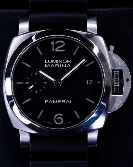 2017 Panerai Luminor Marina 1950 3 Days 42MM Black Dial Rubber Strap (PAM00392)