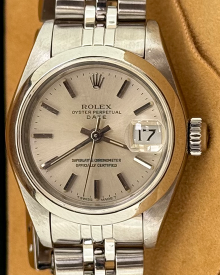 1995 Rolex Oyster Perpetual Lady Date 26MM Silver Dial Jubilee Bracelet (69160)