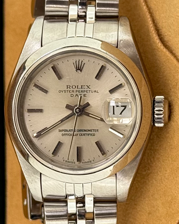 1995 Rolex Oyster Perpetual Lady Date 26MM Silver Dial Jubilee Bracelet (69160)