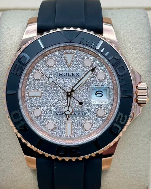 2021 Rolex Yacht-Master 40MM Diamond Dial Rubber Strap (126655)