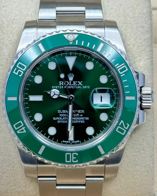 2014 Rolex Submariner Date "Hulk" 40MM Green Dial Oyster Bracelet (116610LV)