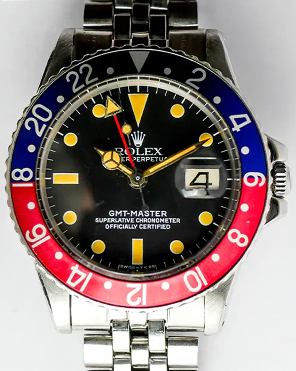 Rolex GMT-Master "Pepsi" 40MM Black Dial Steel Jubilee Bracelet (1675)