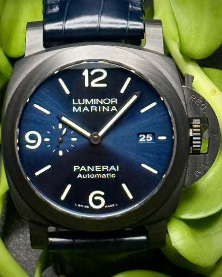 2022 Panerai Luminor Marina Carbotech "Blu Notte" 44MM Blue Dial Leather Strap (PAM01664)
