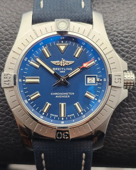 2023 Breitling Avenger 43MM Blue Dial Leather Strap (A17318)