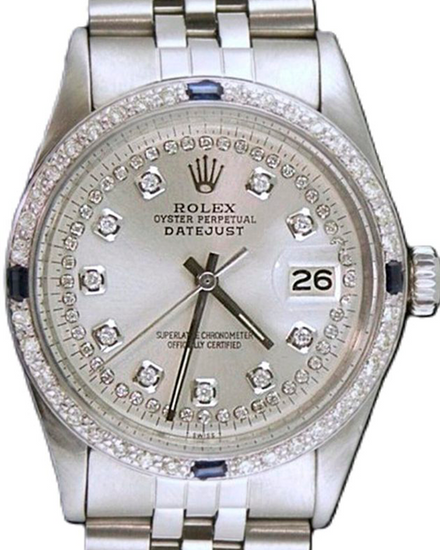 Rolex Datejust 36MM Aftermarket Silver Dial Jubilee Bracelet (16014)