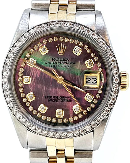 Rolex Datejust 36MM Aftermarket Mother of Pearl Dial Two-Tone Jubilee Bracelet (16013)