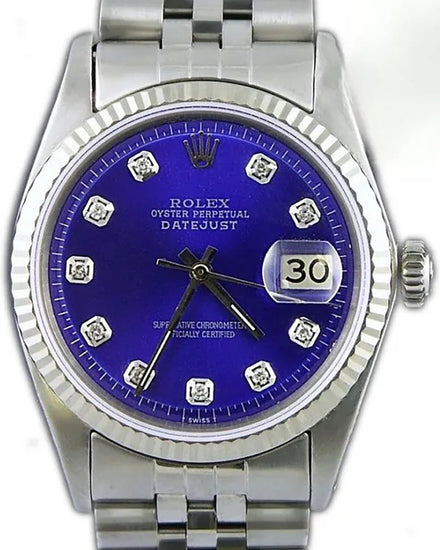 Rolex Datejust 36MM Aftermarket Blue Dial Jubilee Bracelet (16014)